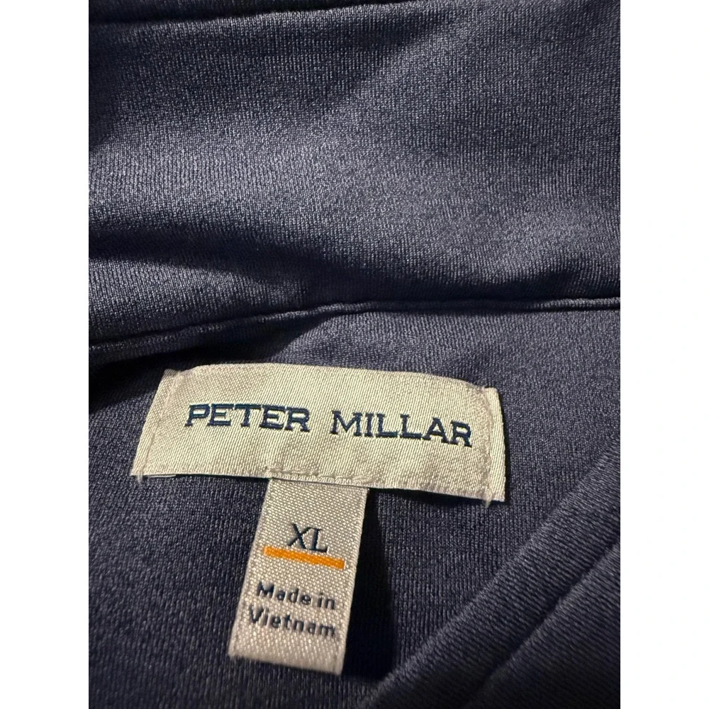 Peter Millar Perth Quarter Zip Pullover Mens XL Navy Blue MEOEK40B Thistle Logo